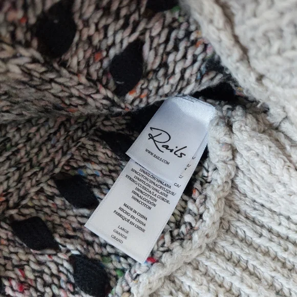 Rails Raini Heather Cable Knit Sweater Size Large - Picture 9 of 11